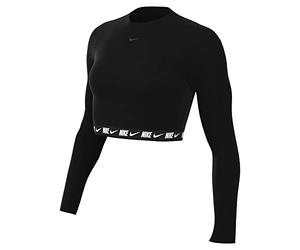 NIKE DX2315-010 W NSW Crop Tape LS Top Sweatshirt Women's Black/Dk Smoke Gray 2XL