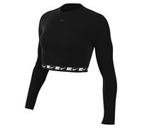 NIKE DX2315-010 W NSW Crop Tape LS Top Sweatshirt Women's Black/Dk Smoke Gray M