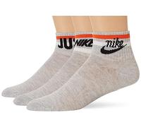 Nike DX5080-050 Everyday Essential Socks Unisex Adult GREY HEATHER/BLACK/WHITE/ORANGE Tamaño S