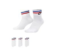 NIKE DX5080-100 Everyday Essential Socks Unisex White/Black/Game Royal/University Red L