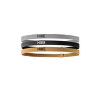 Nike Elastic Hairbands 3Pk - Banda para la Cabeza, Unisex Adulto, Multicolor (Silver/Black/Gold), Talla Única