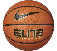 Nike Elite Championship 8P 2.0 - Balón de Baloncesto de Goma y Piel sintética, Color ámbar, Negro y Dorado metálico, Talla 7, N.100.9913.891.07