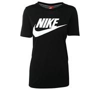 Nike Essential Tee Hybrid Camiseta, Mujer, Negro (Black/Black/White), XL