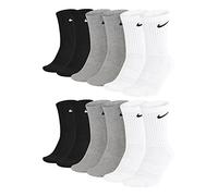 Nike U NK Everyday Cush Crew 3Pr Socks, Unisex Adulto, whblk/dghblk/blkwh, L