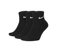 NIKE Everyday Cush Crew - Calcetines unisex, 3 pares, negro/blanco, L = 42 - 46