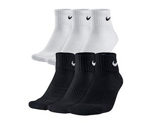 NIKE Everyday Cushioned Crew Calcetines de entrenamiento para hombre, 6 pares, 100 blanco., 34-38