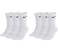 NIKE Everyday Cushioned Crew Calcetines de entrenamiento para hombre, 6 pares, 100 blanco., 42-46