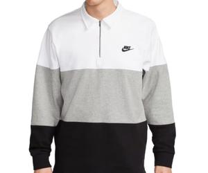Nike FB7797-100 M NK Club+ Knit LS Top CB Sweatshirt Hombre White/DK Grey Heather/Black/Black Tamaño S