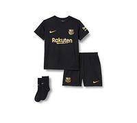 NIKE FC Barcelona Temporada 2020/21-FCB I NK BRT AWCD4606-011 Kit Completo Segunda Equipación, Niño, Black/Metallic Gold Full Sponsor, 6-9