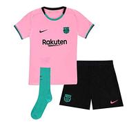NIKE FC Barcelona Temporada 2020/21-FCB LK NK BRT 3RCK7902-654 Kit Completo Tercera Equipación, Niño, Pink Beam/Black Full Sponsor, S