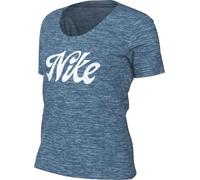 Nike W NK DF tee Script T-Shirt, Industrial Blue/Pure/HTR/White, Small para Mujer