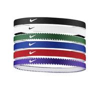 NIKE Diadema clásica flexible (paquete de 6) (talla única) (azul rey/rojo)