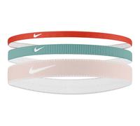 Nike Flex Classic Mixed Width Headbands - Juego de 3 diademas para correr, fitness, entrenamiento, deporte, color rojo picante/cannón/blanco, talla única