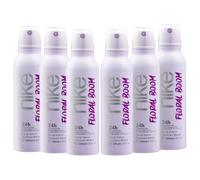 NIKE - Floral Boom Pack de 6 x 200 ml, Desodorante Mujer Spray, Desodorante Antimanchas para Todo Tipo de Piel, 0% Sales de Aluminio, de Larga Duración, Fragancia Almizclada Floral