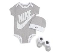 NIKE Futura Logo 3pc Set Camiseta, Gris (Dk Grey Heather), (Talla del Fabricante: 86/92) Unisex Niños