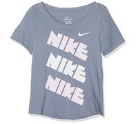 Nike G NSW tee Houndstooth Scoop T-Shirt, Niñas, Ashen Slate, S