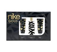 NIKE - Gold Edition Colonia 100 ml + After Shave 75 ml + Gel de Baño 75 ml, Estuche de Regalo Hombre, Eau de Toilette Masculina, Aroma Cítrico Especiado, Fragancia Fresca, Elegante y Duradera