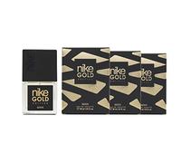 NIKE - Gold Edition Pack de 3 x 30 ml, Colonia Hombre, Formato Viaje en Spray, Perfume Hombre, Eau de Toilette Natural y Masculina, Aroma Cítrico Especiado, Fragancia Fresca