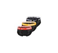 NIKE Hip Brief Dri-Fit Essential Micro - Calzoncillos de microfibra para hombre, paquete de 3, Black/Black Gold/Black Red, XS