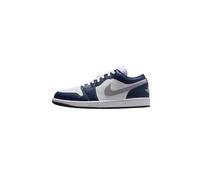 Nike Hombre Air Jordan 1 Low Zapatillas de Basquetbol, Lobo Blanco Gris Azul Marino Medianoche, 43 EU