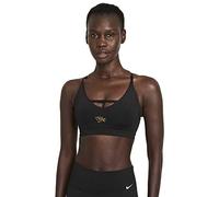 NIKE Indy Strappy Sujetador Deportivo, Negro y Dorado, XS para Mujer