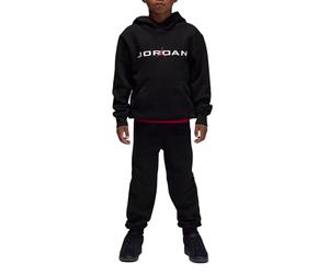 NIKE Jordan Tuta Deportiva para Niños con Capucha Mj Baseline Negra, negro/rojo/blanco, 4 años