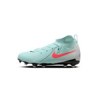 Nike Jr. Phantom Luna 2 Academy Botas de fútbol MG niño/a pequeño/a, Soccer Shoe, Mint/Atomic Red-Off Noir, 35.5 EU
