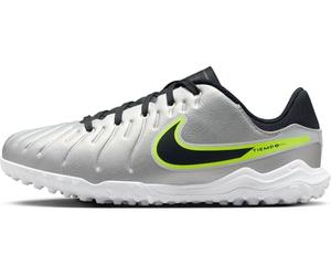 Nike Jr. Tiempo Legend 10 Academy Low Top Turf-fußballschuh für Jüngere/Ältere Kinder, Zapatillas de fútbol, Metallic Silver Black Volt, 37.5 EU