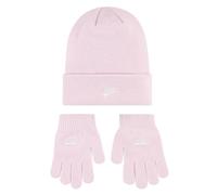 Nike Juego de 2 piezas de gorro y guantes para niña, color rosa, talla única (7-16), Rosado, One Size Fits All (7-16)