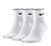 Nike Lightweight Quarter, Pack de 3 Pares de Calcetines, Unisex, Blanco, 34-38 S
