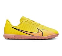 Nike Little/Big Kids' Turf Soccer Shoes Jr. Mercurial Vapor 15 Club TF, Yellow Strike/Sunset Glow, DJ5956-780, 37.5 EU