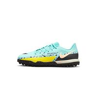 NIKE Little/Big Kids' Turf Soccer Shoes Jr. Phantom Gt2 Academy TF, Glacier Ice/Black-Yellow Strike, DC0817-407, 38.5 EU