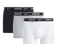 NIKE Lote de 3 bóxeres lisos Signature. Color Negro + Gris Jaspeado + Blanco