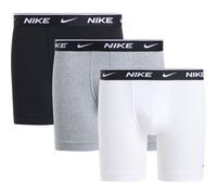 NIKE Lote de 3 bóxers largos de algodón elástico Everyday. Color Negro + Gris Jaspeado + Blanco