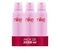NIKE - Loving Floral Pack de 3 x 200 ml, Desodorante Mujer Spray, Desodorante Antimanchas para Todo Tipo de Piel, 0% Sales de Aluminio, de Larga Duración, Fragancia Floral Gourmand