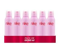 NIKE - Loving Floral Pack de 6 x 200 ml, Desodorante Mujer Spray, Desodorante Antimanchas para Todo Tipo de Piel, 0% Sales de Aluminio, de Larga Duración, Fragancia Floral Gourmand