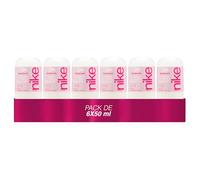 NIKE - Loving Floral Pack de 6 x 50 ml, Desodorante Mujer Roll-On, Desodorante Antimanchas para Piel Sensible, 0% Alcohol y 0% Sales de Aluminio, de Larga Duración, Fragancia Floral Gourmand
