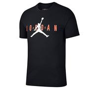 Nike M J SS CTN Jrdn Air Wrdmrk Short Sleeve T-Shirt, Hombre, Black/Infrared 23, L