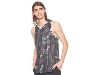 Nike M NK Dry DNA JSY Floral Tank de Baloncesto, Hombre, Black/White, XL