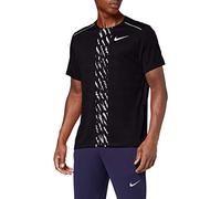 Nike M Nk Dry Miler SS Edge Gx Po T-Shirt, Hombre, Black/White/(Reflective silv), S
