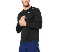 Nike M Nk Dry Miler Top LS Long Sleeved T-Shirt, Hombre, Black/Black/(Reflective silv), L