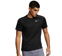 Nike M Nk Dry Miler Top SS T-Shirt, Hombre, Black/(Reflective Silv), S