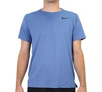 Nike M NK Top SS Hpr Dry T-Shirt, Hombre, Mystic Navy/Stone Blue/Htr/Black, S