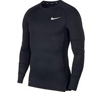 Nike M NP Top LS Tight Long Sleeved t-Shirt, Hombre, Black/White, 4XL