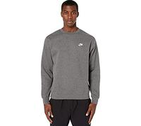 Nike M NSW Club CRW BB Long Sleeved T-Shirt, Hombre, Charcoal Heathr/(White), 4XL-T