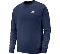Nike M NSW Club CRW BB Long Sleeved t-Shirt, Hombre, Midnight Navy/White, 2XL
