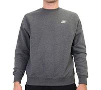Nike M NSW Club CRW BB Sudadera, Hombre, Gris (Charcoal Heathr/(White), L
