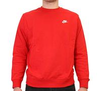 Nike M NSW Club CRW Ft Long Sleeved T-Shirt, Hombre, University Red/(White), S