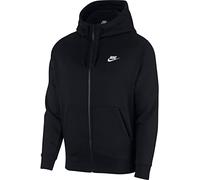 Nike M NSW Club Hoodie FZ BB Sweatshirt, Hombre, Black/Black/White, S