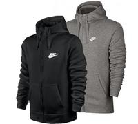 Nike M NSW Club Hoodie FZ Ft Sweatshirt, Hombre, Black/Black/(White), M